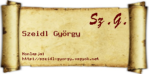 Szeidl György névjegykártya
